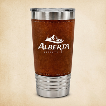 20oz Travel Tumbler || Leather Wrapped Stainless Steel