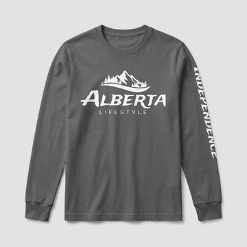 Alberta Lifestyle Long Sleeve – Grey Front