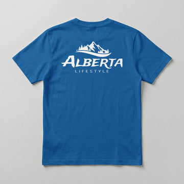 Alberta Silhouette T-Shirt – Royal Blue Large White Graphic