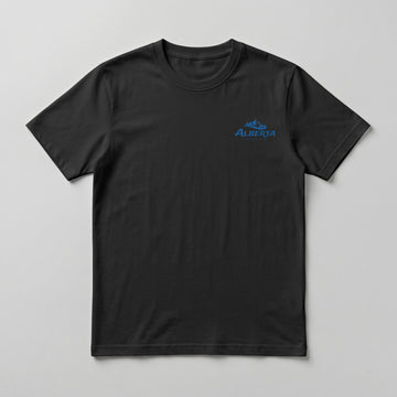 Alberta Lifestyle Chest Logo T-Shirt – Black / Blue